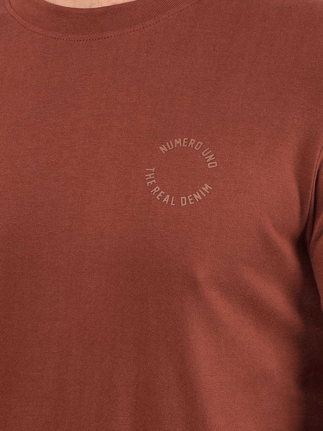 Numero Uno Men Solid Brown T-Shirt